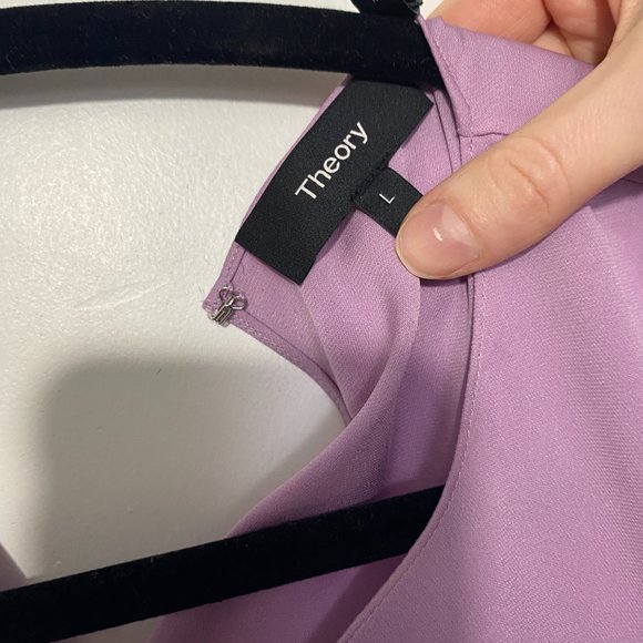 Theory Silk Shell in Bright Lilac Size L - Picture 4 of 5